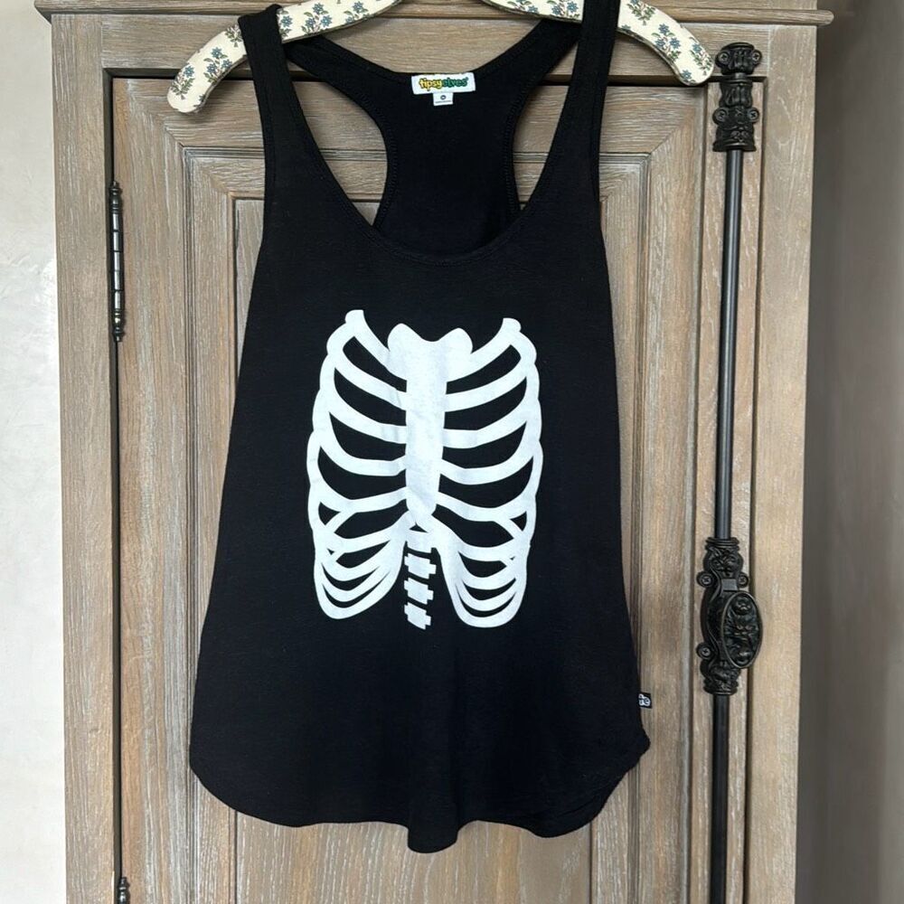 Tipsyelves Halloween Skeleton Tank Top black size medium